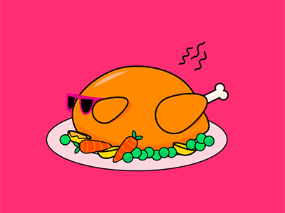 Happy Thanksgiving!! animation flat fun glasses illustration thankful thanksgiving turkey