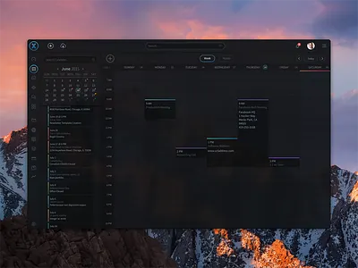 Dark UI Concept calendar dark ui dashboard sketch software ui ux web design