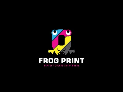 Frogprint animal cmyk design frog logo media paper print printer scredeck toad