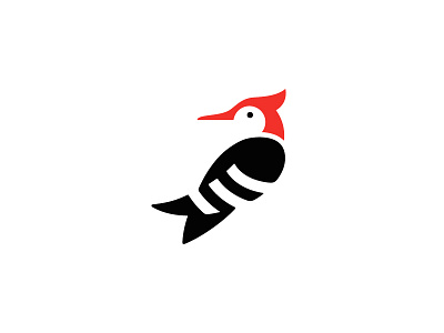 Joozle 2 animal bird logo mark negative space sava stoic symbol woodpecker