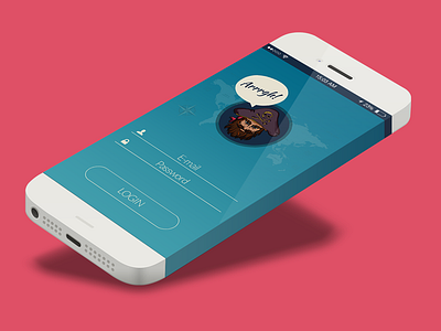 Pirate themed login screen blue clean concept ios login mobile mockup pirate ui ux