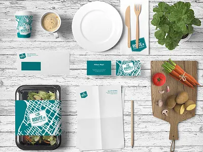 Route 18 Stationery branding business card food healthy organic print restaurant stationery