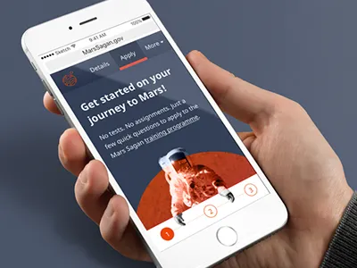Mission to Mars - application form digital form design ios ui ux