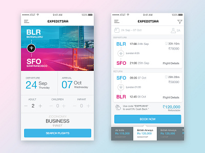 Flight booking app Interaction Design app booking design flight interaction interface mobile tickets travel ui ux