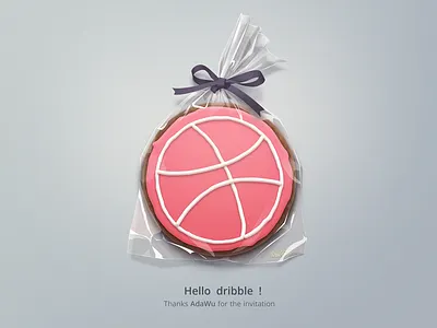 Dribbble Debuts cookie draft dribbble first hello icon invite