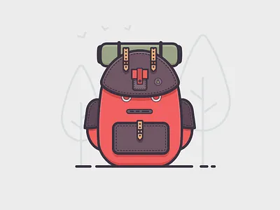 Travel Bag 100days backpack bag days lineart minimal red travel travel bag