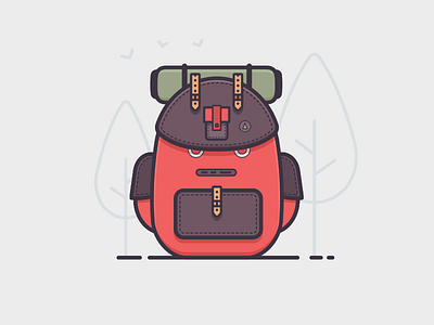 Travel Bag 100days backpack bag days lineart minimal red travel travel bag