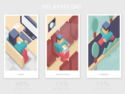 Relaxing design illustration interface movie running story ui work