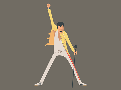 Freddie freddie freddie mercury illustration queen rock vector