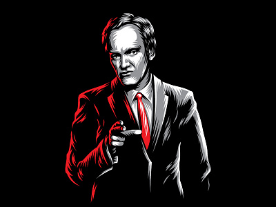 Portrait illustration portrait tarantino vector