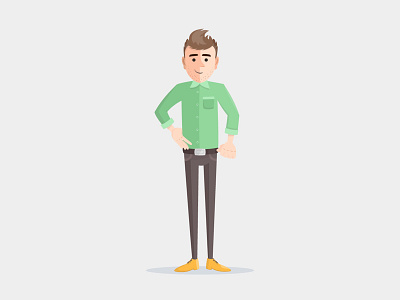 Modern CEO animation asset character flat illustration motion