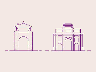 Porta alla Croce, Triumphal Arch building city design flat house icon italy line stroke ui ux vector