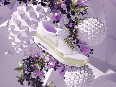 NIKE AIR EXP 3d c4d cinema4d design octane render set sneakers