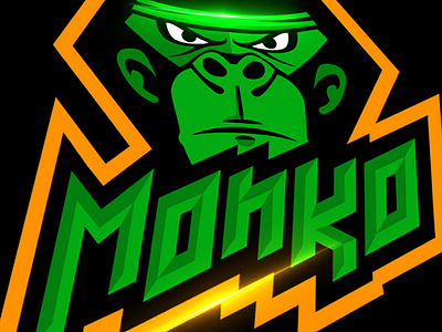 Monko concept design dribbble esport football free invite logo mascot monkey sport team