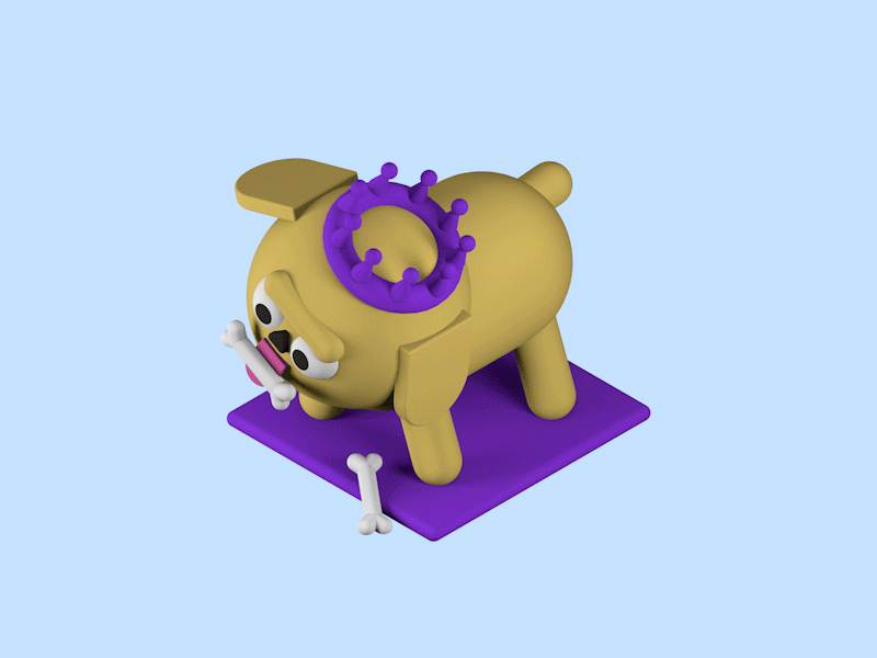 The Dog is King 3d animal animation character cinema4d design dog illustration king