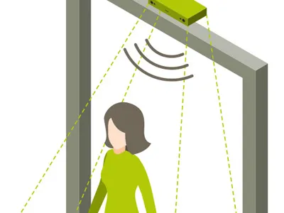 Isometric infographics door infographic isometric people counter vector
