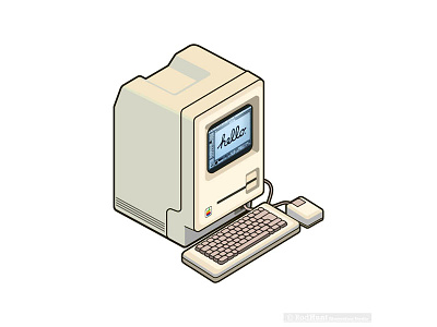 Macintosh illustration for MacFormat Retro Apple Sticker Set apple computers graphic icon icons illustration illustrator isometric pixel art technology vector