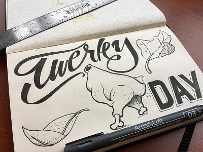 Thanksgiving hand illustration lettering sketch typography