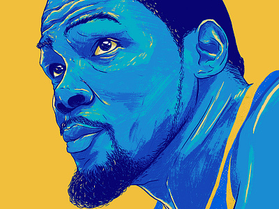 Kevin Durant drawing golden state warriors illustration kevin durant line work nba photoshop portrait