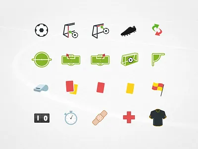 Football Icons 2d app football icons illustrator soccer vector