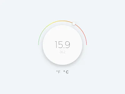 Thermostat UI art clean concept dailyui design illustrator photoshop ui vector
