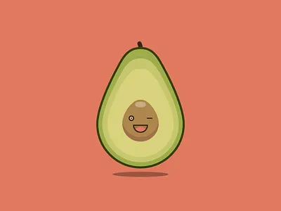 Avocado 2d avocado character food fruit icon