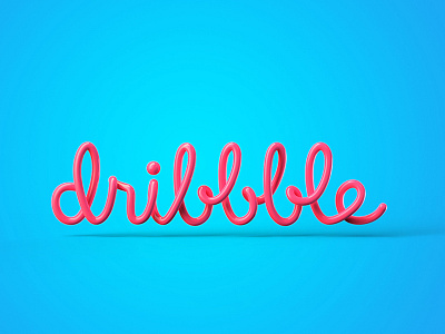 Dribbble Logo 3d dribbble keyshot logo plastic render rubber typo