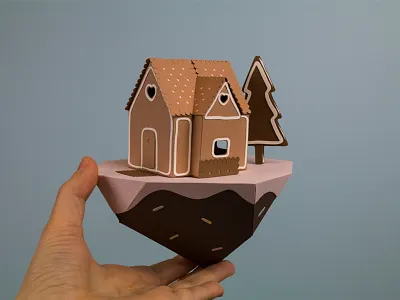 Gingerbread house handmade paper paperart papercraft