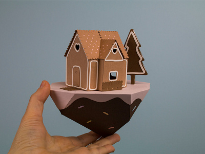 Gingerbread house handmade paper paperart papercraft