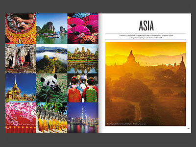 Catalog opening spread {Asia} magazine print print design travel travel magazine