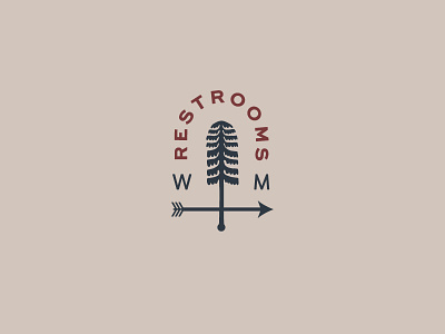 Wayfinding Weathervane arrow bathroom lockup men restroom tree wayfinding weathervane women