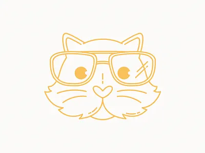 Germán. animal cat character doodle glasses illustration illustrator kitten lines madebyborn nerd vector