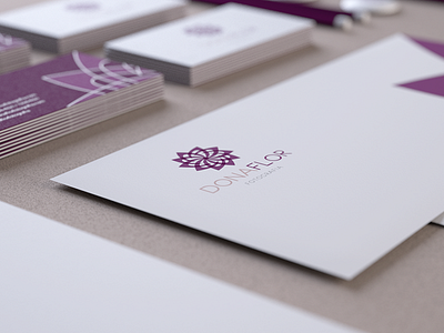 DonaFlor : Envelopes 3d branding business card corporate design flower identity letterhead visual wedding