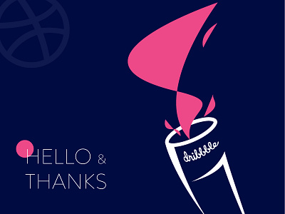 Hello Dribbble art debuts design dribbble first hello invite torch