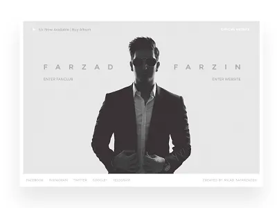 Farzad Farzin — Official Website design farzadfarzin flat interface intro media musician singer ui uidesign ux