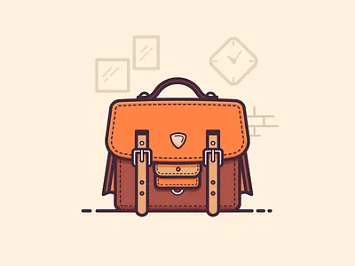 Office Bag 100days bag daily flat illustration lineart minimal office bag