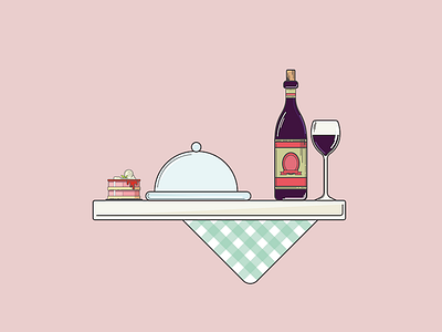 Giving Thanks cake flat design graphic design illustration wine