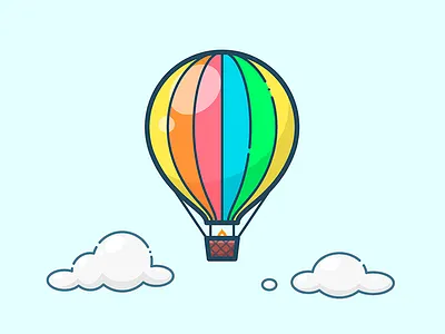 BALLOON aerostat air balloon cloud fly icon illustration illustrator sky vector