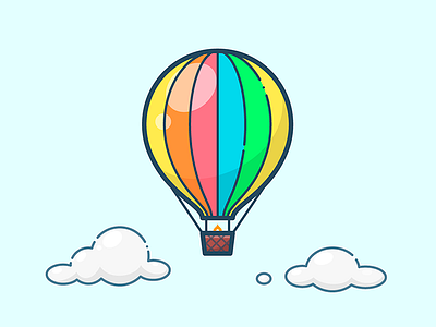 BALLOON aerostat air balloon cloud fly icon illustration illustrator sky vector