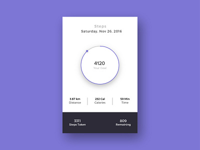 Steps Taken android app clean design distance fitness goal steps track ui