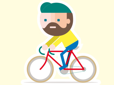 Cyclist 2d bike cycling flat man