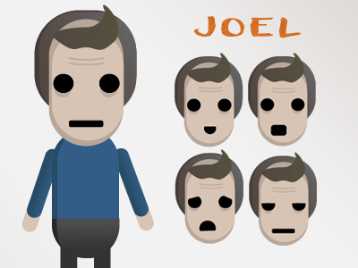 "Joel" Expressions Sprite | Game Design Course academic design game illustrator sprite vector