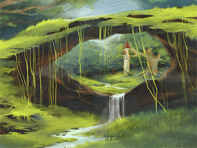 Fragment in progress forest illustration rapunzel