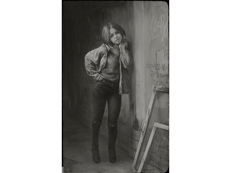 gif Girl animation black bw gif girl rain street white