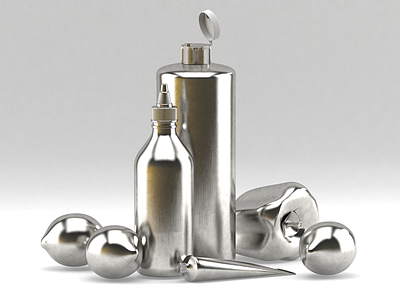 Super Normal Still Life in Chrome 3d c4d chrome cinema4d illustration