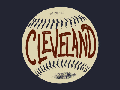 Cleveland baseball illustration lettering