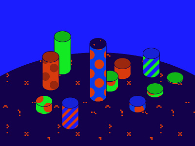 Cylinder Fun colors geometric patterns shapes