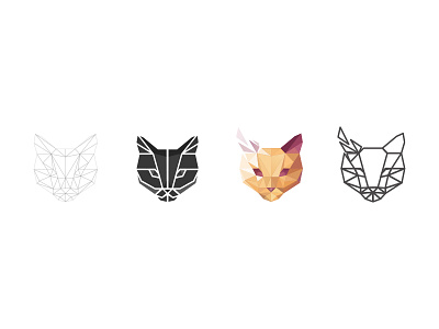 Cat cat evolution logo lowpoly