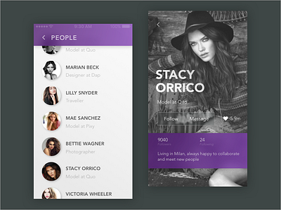 Profile Page app contact dailyui list page people profile