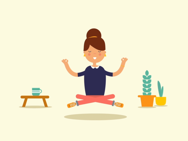 Relax and free your mind 2d aftereffects animation character flat gif loop motion motiondesign